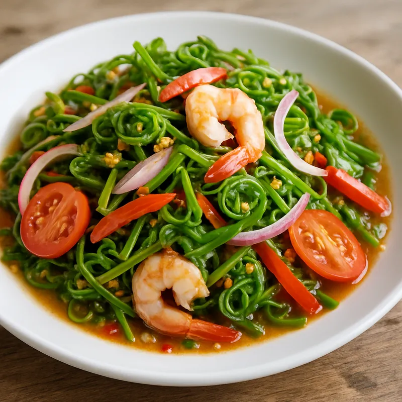 Yam Phak Kood (Farnspitzen-Salat)