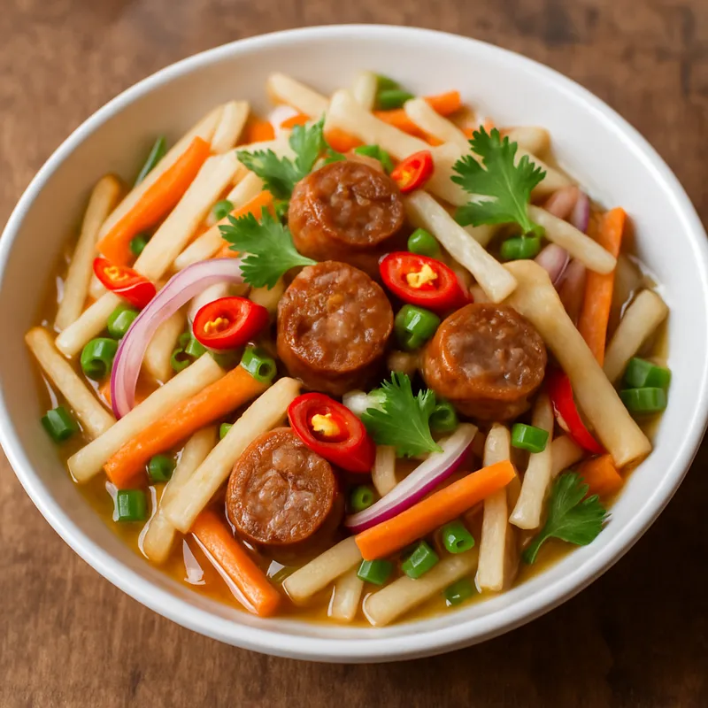 Yam Sai Krok Isan (Isan Saurer Wurzelsalat)