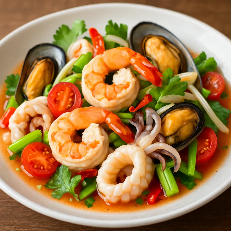 Yam Talay Ruam (Klassischer gemischter Meeresfrüchtesalat)