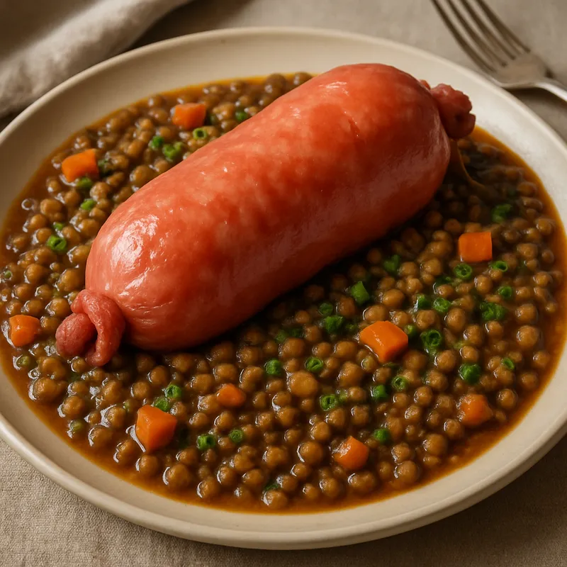 Zampone mit Linsen