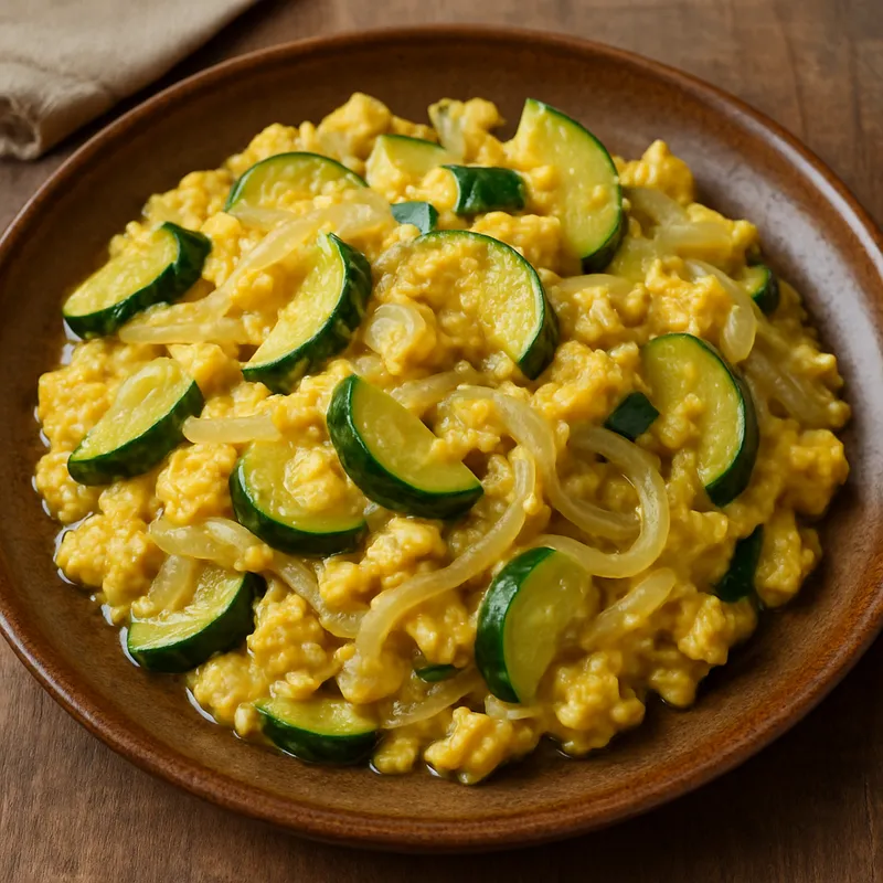 Zarangollo Murciano (Traditionelles Rührei mit Gemüse aus Murcia)