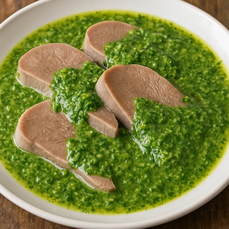 Zunge in grüner Sauce